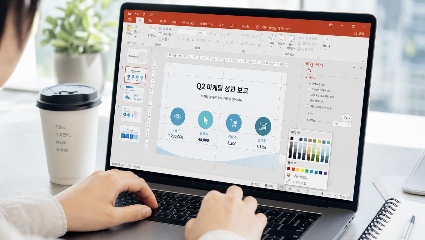 직장인 을 위한 실무 파워 포인트 작업 시간 단축과 슬라이드 기준