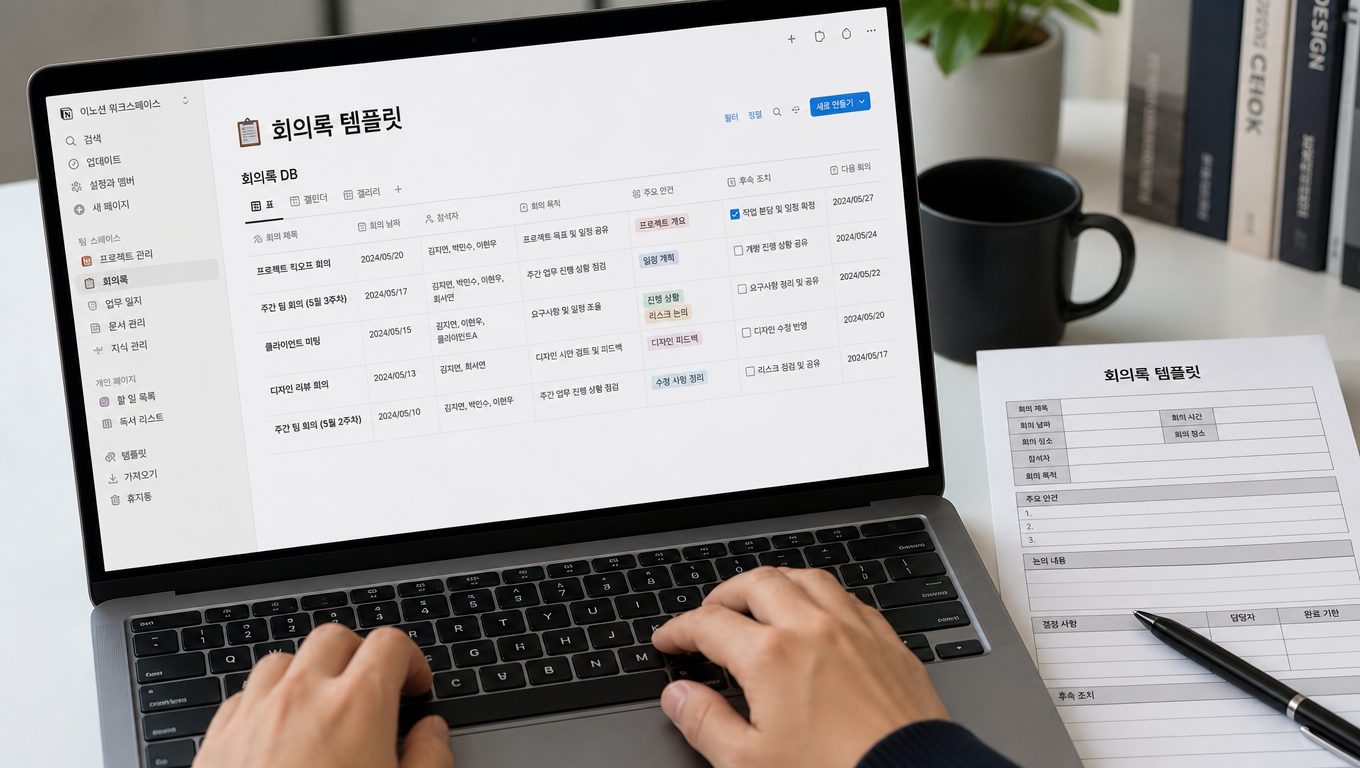 회의록 템플릿 PDF와 노션 설정 방법