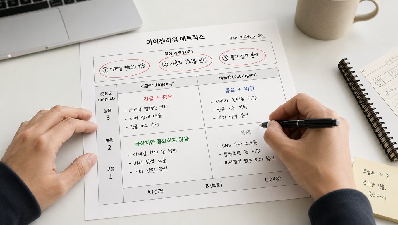 업무가 많을 때 우선순위 정하는 기준