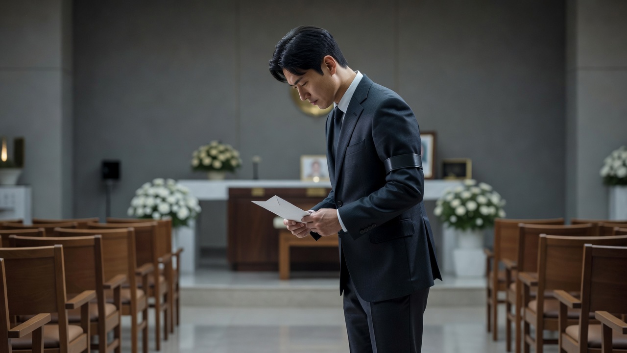 직장인 경조사 예절에 따라 상사 부모상 장례식에 참석하는 모습