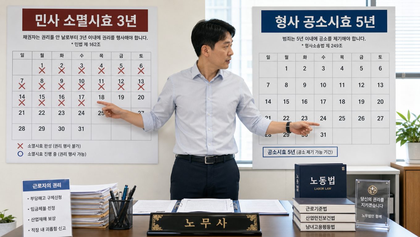 임금체불 소멸시효 3년과 공소시효 5년 차이
